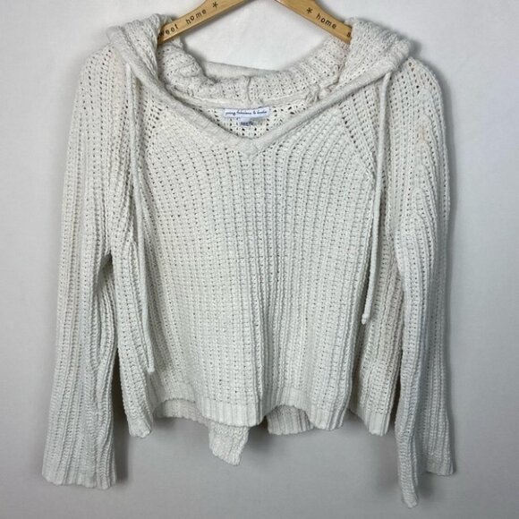 Young Fabulous‎ and Broke Chenille Crop Sweater Hoodie White Size Medium Large - Picture 9 of 11
